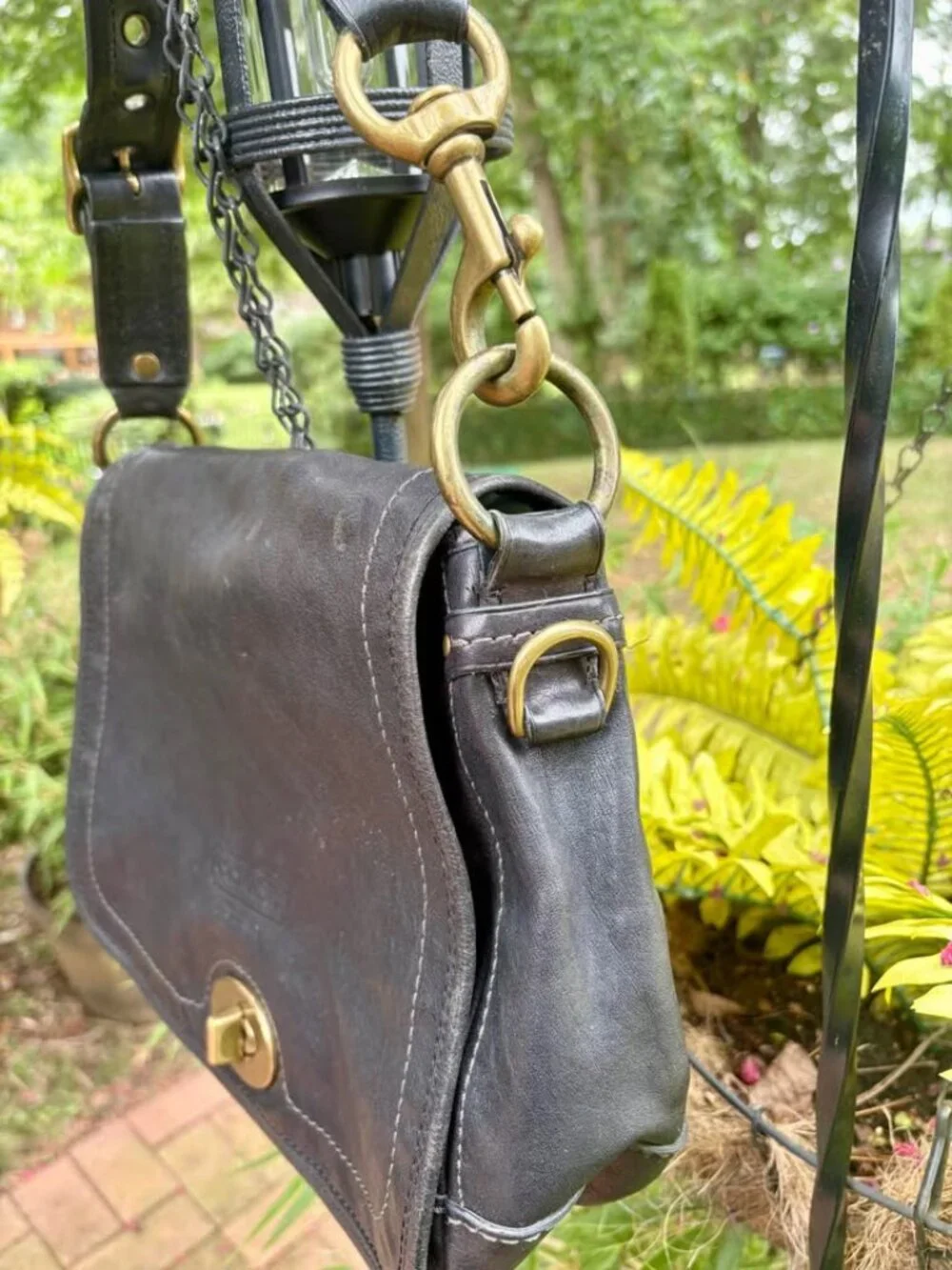 Rare Vintage Coach 65th Anniversary Legacy Turn lock Saddle Black Bag Y2K 2006